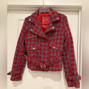 Stylish Red and Gray Women's Jacket